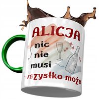 Kubek Zielony Dla Alicji Koleżanki Przyjaciółki Z Nadrukiem Ze Zdjęciem