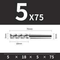 Frez Trzpieniowy VHM 3-Ostrzowy Rozmiar: Ø5x18x5Dx75L
