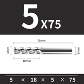 Frez Trzpieniowy VHM 3-Ostrzowy Rozmiar: Ø5x18x5Dx75L