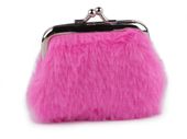 Portmonetka, bilonówka pluszowa różowa
