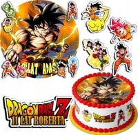 ZESTAW OPŁATEK NA TORT 30CM + 17 POSTACI - DRAGON BALL + IMIĘ 24CM 26CM