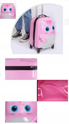 KOTEK KOT 3D WALIZKA DZIECI BAGAŻ PODRÓŻ KABINOWA na Arena.pl