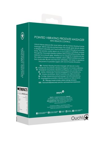 pointed vibrating prostate massager with remote control   metallic green na Arena.pl