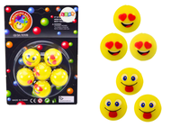Zestaw Piłeczek Kauczukowych Emoji Żółte 6 Szt
