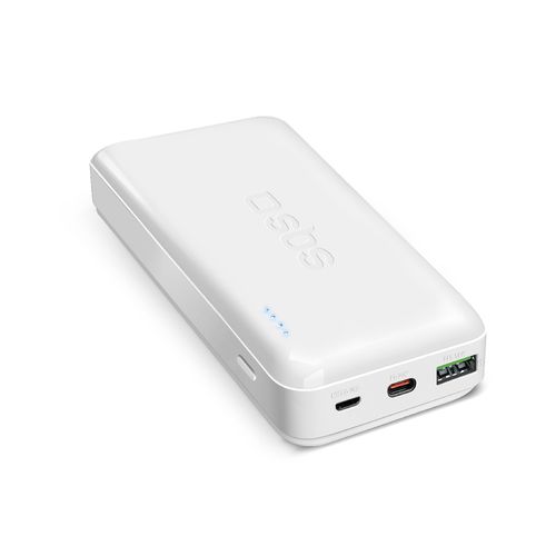Powerbank 20000 mAh PD MicroUSB USB-C USB-A 20W - biały na Arena.pl