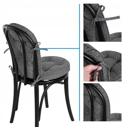 PODUSZKA NA KRZESŁO OKRĄGŁA wodoodporna z oparciem 49 cm kawiarniana 40x40 na Arena.pl