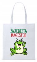 Torba Biała Eco Shopper Dla Magistra Prezent Z Nadrukiem Ze Zdjęciem