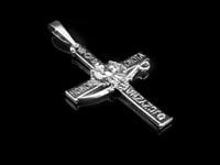 SREBRNY MĘSKI KRZYŻYK PATRIOTYCZNY BÓG HONOR OJCZYZNA SREBRO 925 OKSYDOWANE