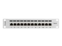 Patch panel Lanberg PPF6-9012-S 12 port 1U 10" kat.6 ekranowany szary