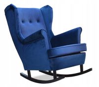 Fotel uszak ARI bujany skandynawski  niebieski granatowy