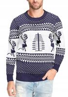 ŚWIĄTECZNY SWETER-EK MĘSKI Z RENIFEREM DLA NIEGO NIEBIESKI BLUE PREZENT