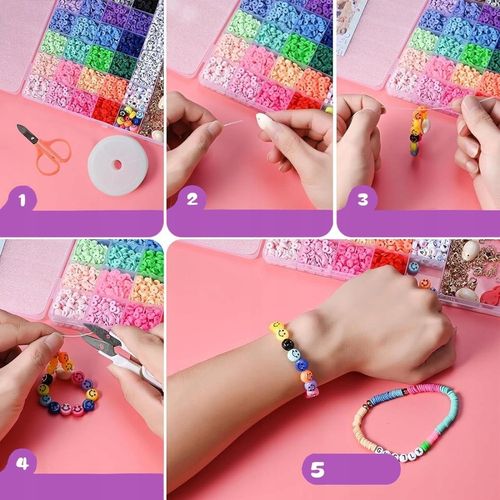 ZESTAW KORALIKÓW DO ROBIENIA BRANSOLETEK BIŻUTERII CHARMSY SERDUSZKA LITERY na Arena.pl