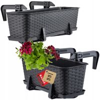 Doniczka Skrzynka Balkonowa Uchwyty 40+60cm 2szt