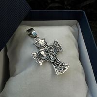 Michał Archnioł krzyżyk duży męski srebro zawieszka 925 swiety