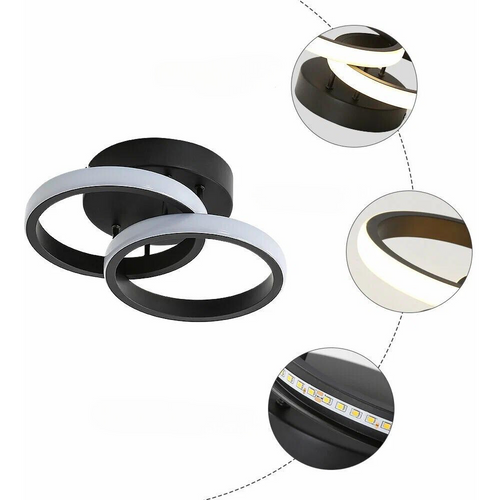 Lampa sufitowa 2 Ringi LED czarna na Arena.pl