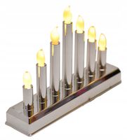 ŚWIECZNIK ADWENTOWY NA BATERIE 7 LED CIEPŁY BIAŁY OGIEŃ OZDOBA ŚWIĄTECZNA