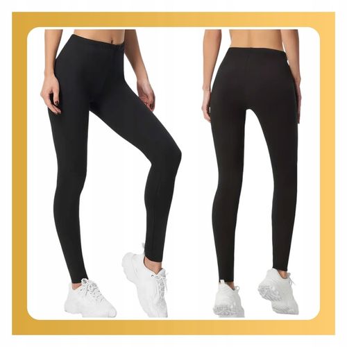 Legginsy DAMSKIE długie BAMBUSOWE Getry Wysoki Stan Czarne KRYJĄCE S/M na Arena.pl