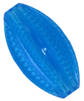 Zabawka dla psa piłka TPR rugby na przysmaki o zapachu mięty niebieska 9cm