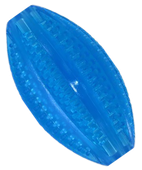 Zabawka dla psa piłka TPR rugby na przysmaki o zapachu mięty niebieska 9cm