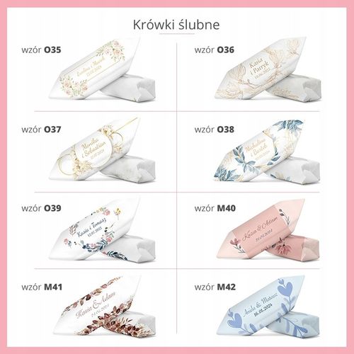 KRÓWKI PERSONALIZOWANE WESELE ŚLUB ROCZNICA 1 KG Podziękowanie dla Gości na Arena.pl