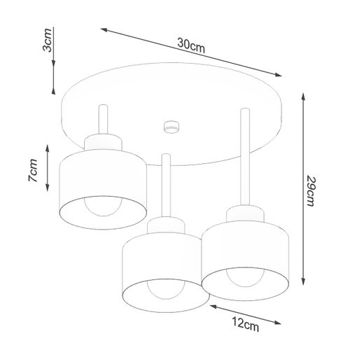 Plafon SAVAR 3 czarny na Arena.pl