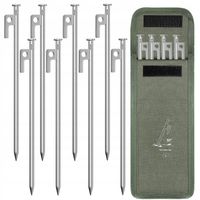 8 SZT Śledzie DO NAMIOTU kotwy szpilki mocujące wbijane do ziemi metal 30CM