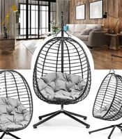 FOTEL WISZĄCY OGRODOWY KOSZ KOKON HUŚTAWKA BUJANY BRĄZ GRAFIT SZARY PREMIUM