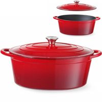 Garnek żeliwny emaliowany 6,88 l czerwony - Hendi 626825