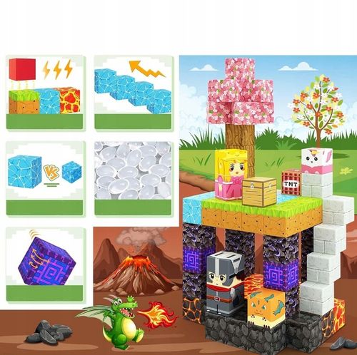 KLOCKI MAGNETYCZNE Sześciany Dla dzieci 79 KLOCKÓW na Arena.pl