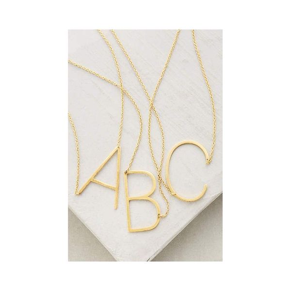 Naszyjnik stal chirurgiczna literka R platerowana złotem NST995R zdjęcie 7