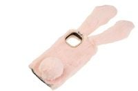 Etui z futerkiem króliczek do Apple iPhone 12 / 12 Pro różowy