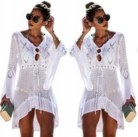 LETNIA TUNIKA PLAŻOWA SUKIENKA KORONKA BOHO PAREO