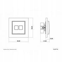 KARLIK MINI Gniazdo podwójne komputerowe 2xRJ45 kat. 5e terakota 63MGKBO-2
