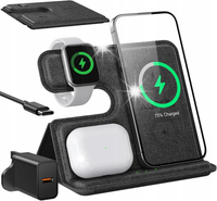 STACJA INDUKCYJNA ŁADUJĄCA KOMPLETNA SMARTWATCH TELEFON SŁUCHAWKI USB