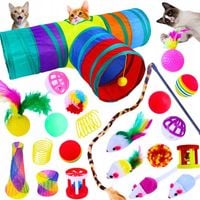 ZABAWKI DLA KOTA DUŻY ZESTAW XXL 22 ELEMENTY TUNEL PIŁKA MYSZ ZABAWKA