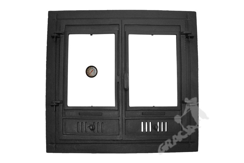 DRZWI A5 - 68X72 CM + TERMOMETR 0-500°C ŻELIWNE DO WĘDZARNI CHLEBOWE zdjęcie 1