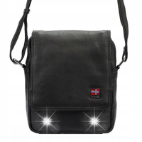 Nordee saszetka skórzana męska na ramię crossbody NAPPA czarna