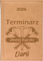 KALENDARZ A5 2026 dzienny książkowy z grawerem DLA ZŁOTEJ RĄCZKI Z IMIENIEM