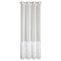 Firana na przelotkach MARGARET 140X250 kremowa zdobiona moherową nicią