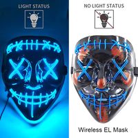 Maska LED neonowa straszna żółta – style 17