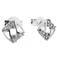 SREBRNE KOLCZYKI Z CYRKONIAMI NA SZTYFT SREBRO PRÓBY 925