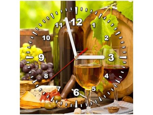 30X30CM ZEGAR BIAŁE CZERWONE OBRAZ DREWNO na Arena.pl