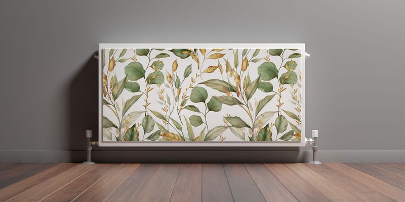 Magnetyczna OSŁONA Grzejnika Akwarelowe Liście Rośliny 90cm x 60cm zdjęcie 3