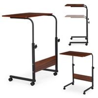 Stolik pod laptopa z kółkami biurko dostawiane do fotela kanapy ciemnybrąz