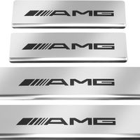 Listwa progowa MERCEDES GLC X253 AMG Stal nierdzewna 304 połysk z czarnymi