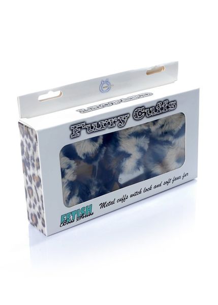 Metalowe Solidne Kajdanki Z Futerkiem W Panterkę - Furry Cuffs zdjęcie 4