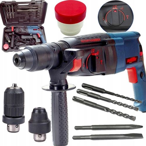 MŁOTOWIERTARKA WIERTARKA MŁOT UDAROWY 2600W MOCNA SDS+ ZESTAW WALIZKA na Arena.pl
