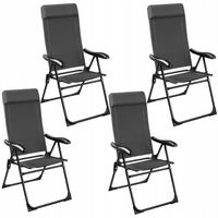 Składane krzesło kempingowe Müritz z zagłówkiem, aluminium