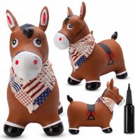 Skoczek gumowy dla dzieci do skakania z pompką Konik z bandaną Sun Baby