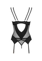czarny gorset z stringami i pasami obsessive nesari xl/2xl